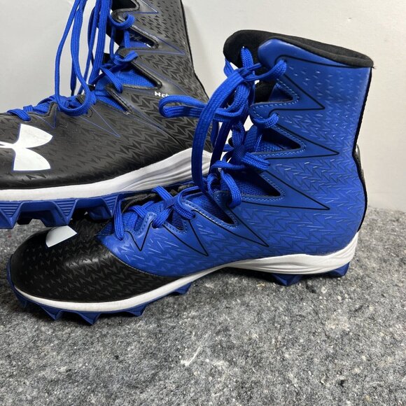 Mens Under Armour Highlight Football MC LE Cleats SIZE 10 Black Blue - Picture 3 of 8